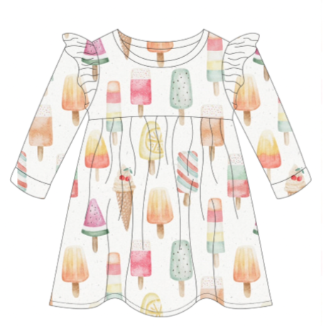 Ice Lollies Flutter Sleeve Dress