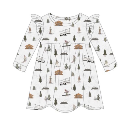 Alpine Adventures Flutter Sleeve Dress