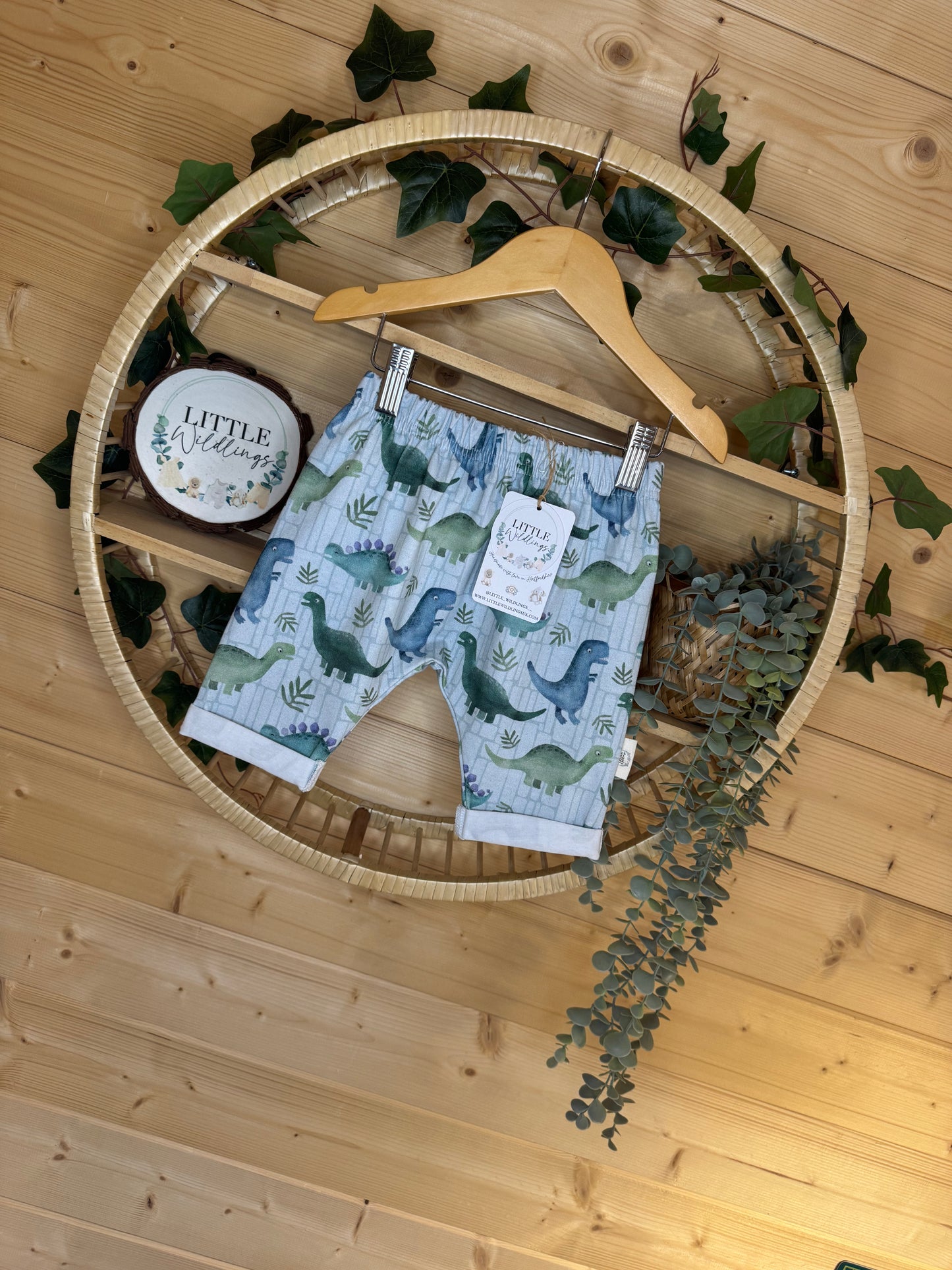 Dino-Roar Rolled Shorts 2-3 Years