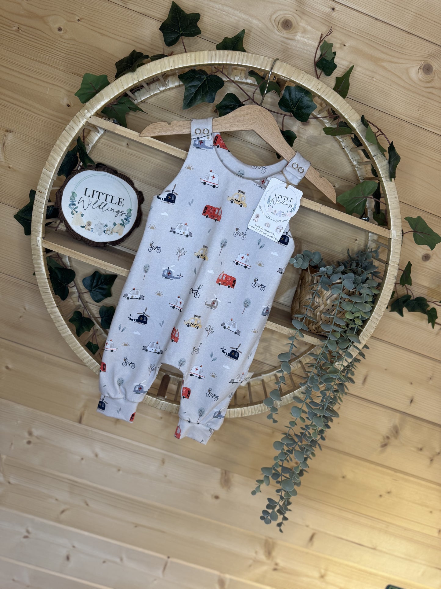 Emergency Vehicles Romper 3-6 Months