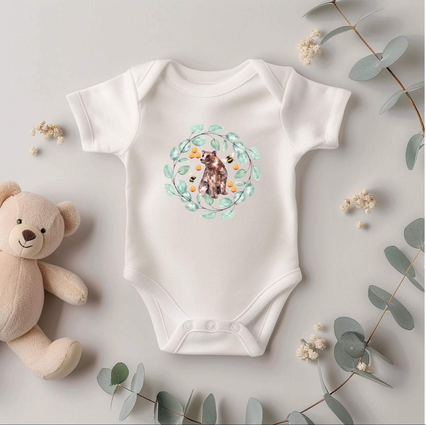 Honey Bear Matching Babygrow - Option 2