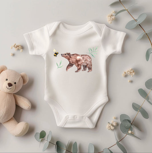 Honey Bear Matching Babygrow - Option 1