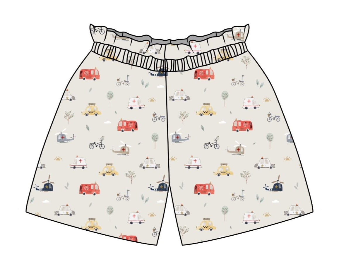 Emergency Vehicles Paperbag Shorts