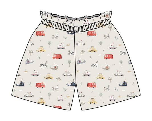 Emergency Vehicles Paperbag Shorts