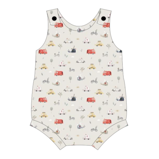 Emergency Vehicles Bloomer Romper