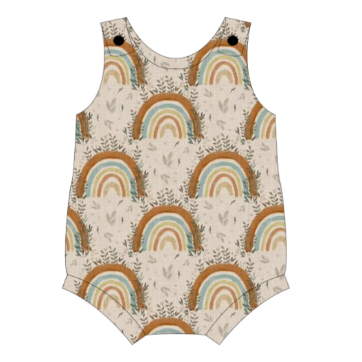 Boho Rainbow Bloomer Romper