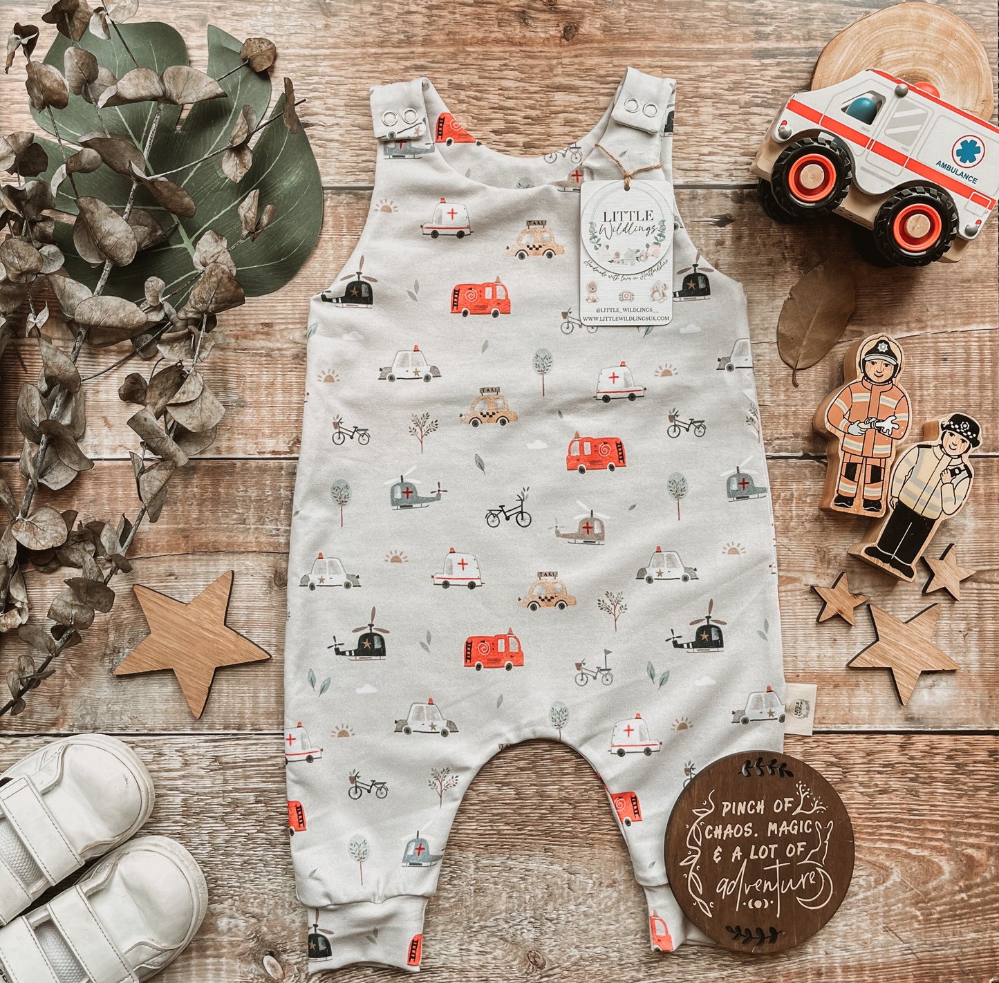 Emergency Vehicles Bloomer Romper