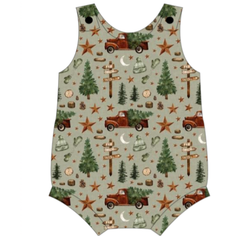 Christmas Tree Farm Bloomer Romper