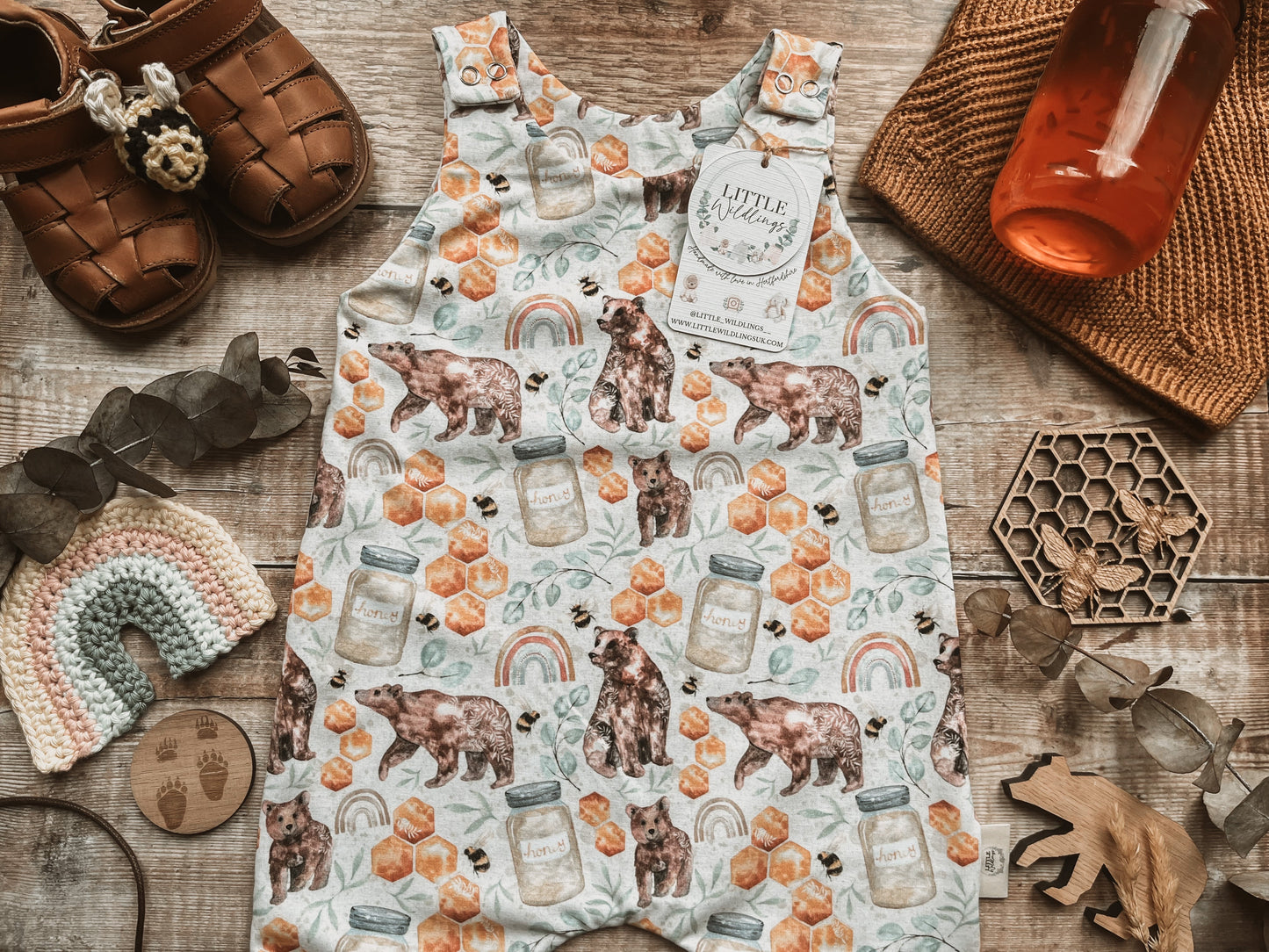 Honey Bear Short Romper