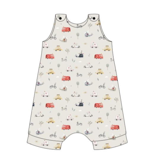 Emergency Vehicles Short Romper