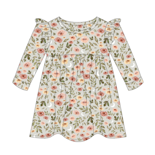 Summer Bloom Flutter Sleeve Dress