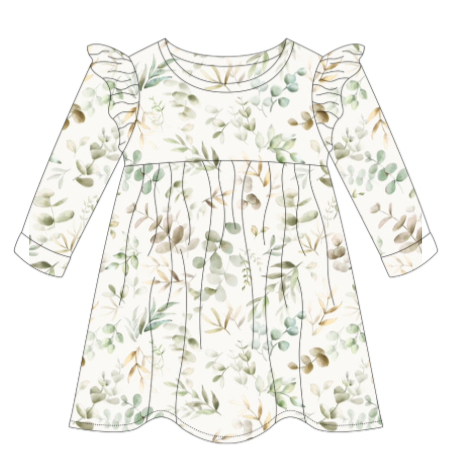 Eucalyptus Flutter Sleeve Dress