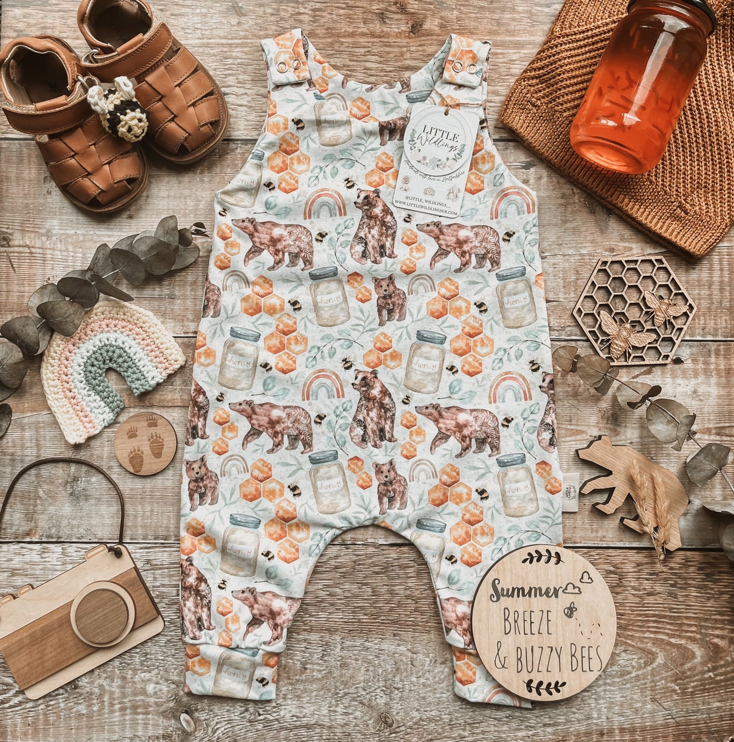 Honey Bear Napa Romper