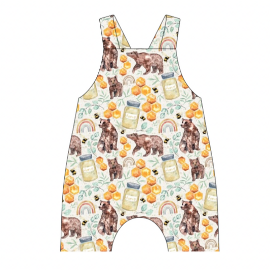 Honey Bear Short Dungarees