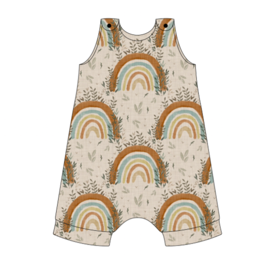 Boho Rainbow Short Romper