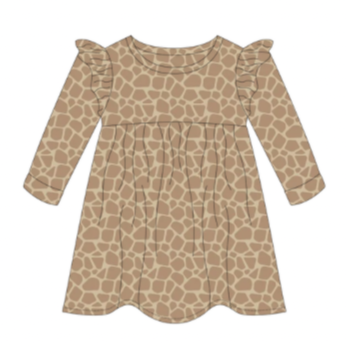 Giraffe's Path Flutter Sleeve Dress