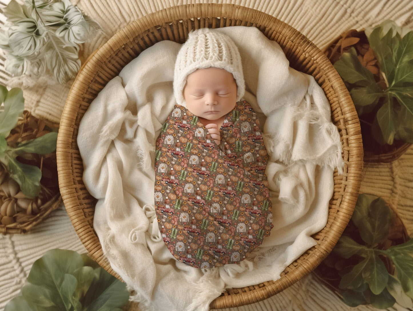 Cosy Harvest Muslin Cloth & Swaddle